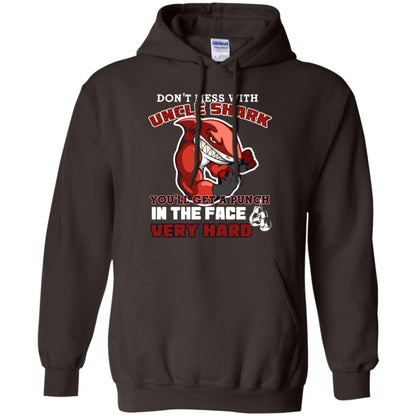 Don't Mess With Uncle Shark You'll Get A Punch In The Face Very Hard Family Shark Shirt Dark Chocolate