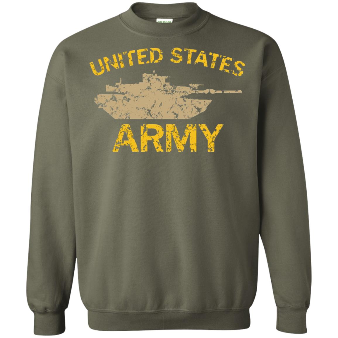 United States Army M1a2 Abrams Tusk Tank Grunge T-shirt Military Green