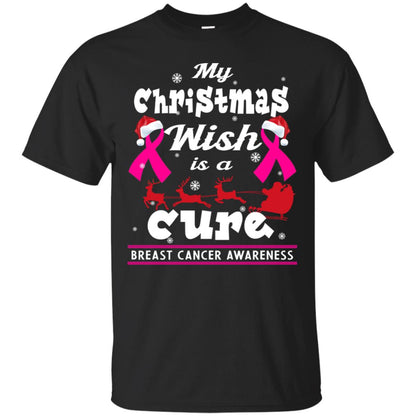 My Christmas Wish Is A Cure Breast Cancer Awareness X-mas Gift Shirt Black