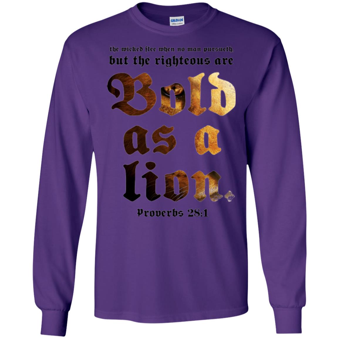 Christian T-shirt Bold As A Lion Purple