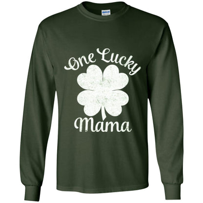 One Lucky Shamrock Mama St. Patrick's Day T-shirt Forest Green