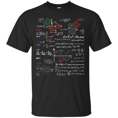 Math Lover T-shirt Formulas Cheat Sheet Black