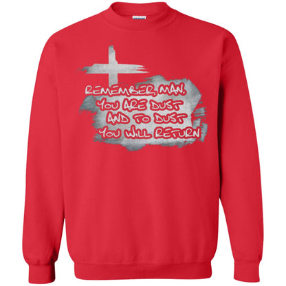 Ash Wednesday T-shirt Remember, Man, You Are Dust And To Dust You Will Return Red