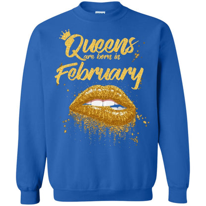Black Women T-shirt Queens Are Born In February Birthday Royal