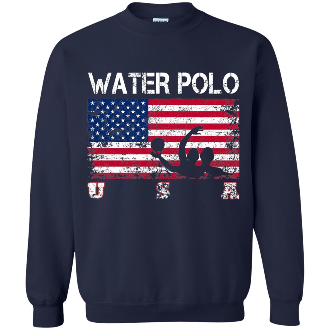 Water Polo Team American Flag Water Polo T-shirt Navy