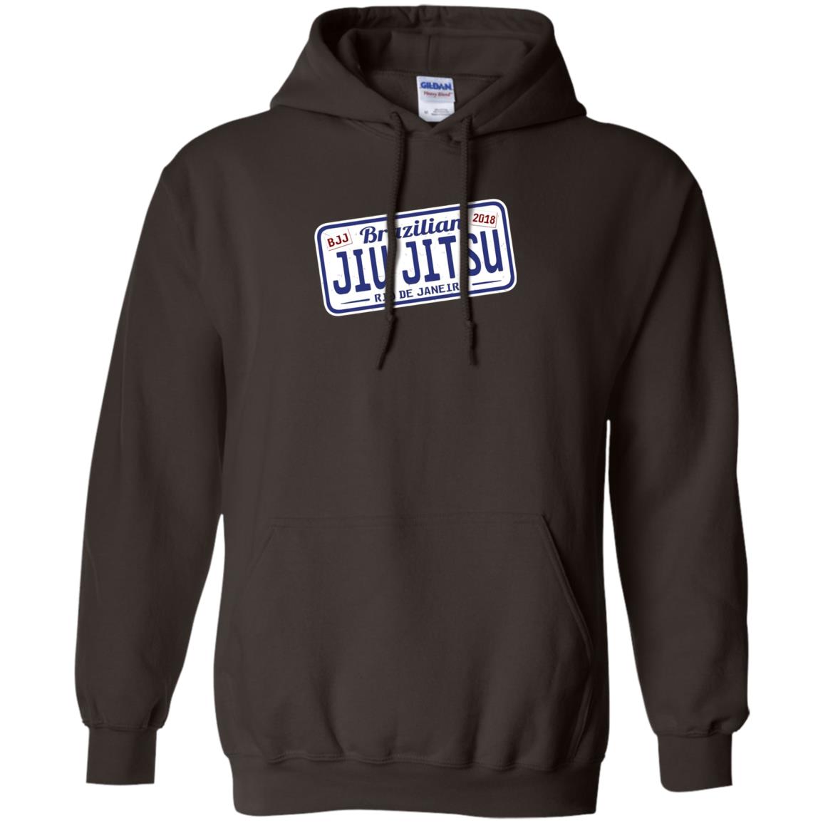 Funny Jiu Jitsu Bjj License Plate T-shirt Dark Chocolate