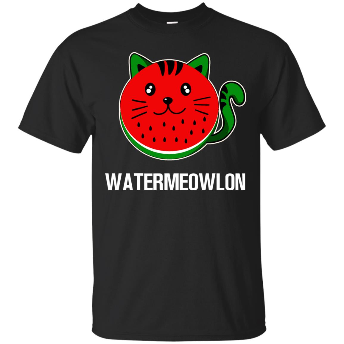 Watermeowlon Funny Summer Melon Fruit Shirt Black