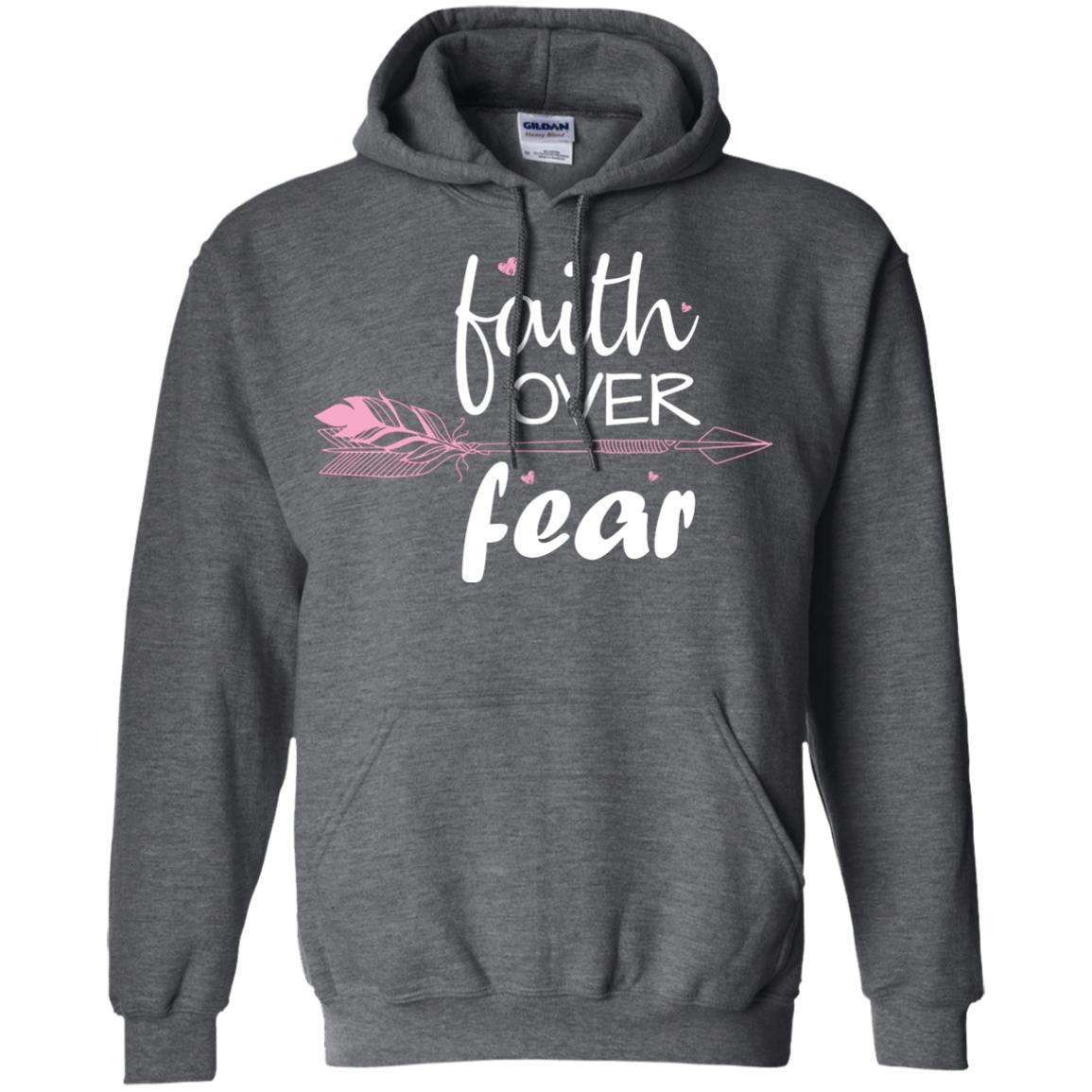 Faith Over Fear Arrow Christian Shirt Dark Heather