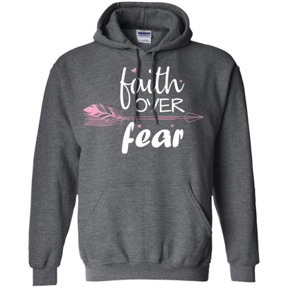 Faith Over Fear Arrow Christian Shirt Dark Heather
