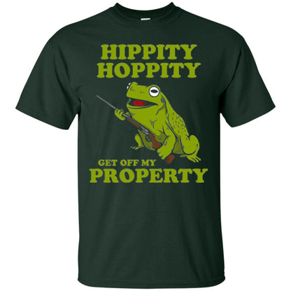 Frog Lover T-shirt Hippity Hoppity Get Off My Property Forest Green