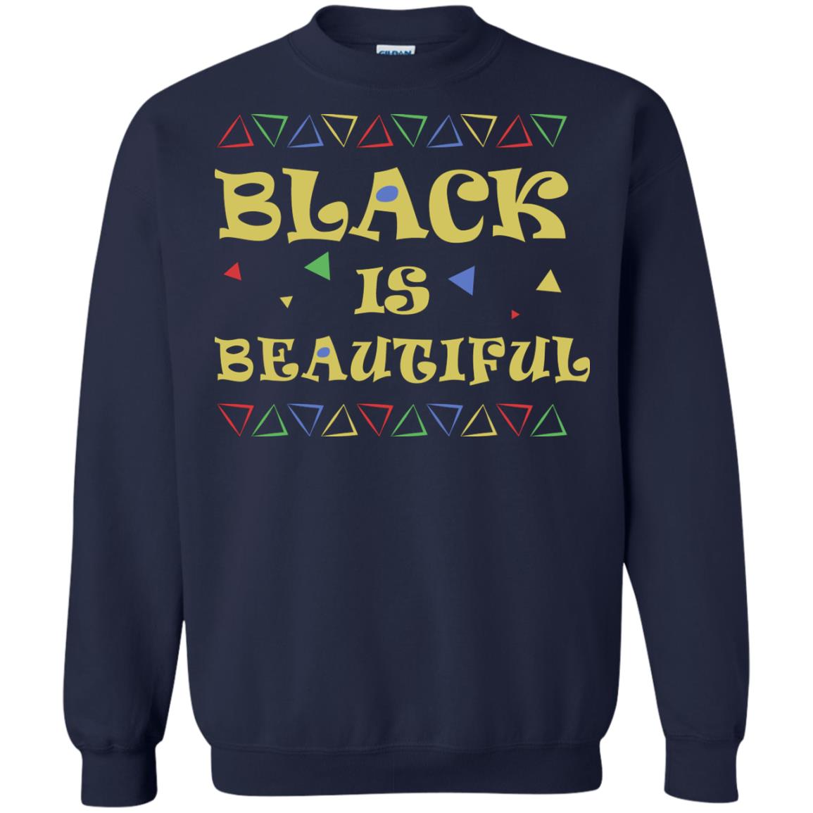 African American T-shirt Black Is Beautiful Navy
