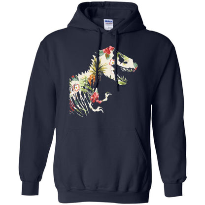 Dinosaur T-shirt Floral Tropical Hawaiian Pattern T Rex Navy