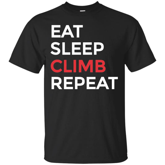 Eat Sleep Climb Repeat Mountain Climber Rock Climbing Shirt Black