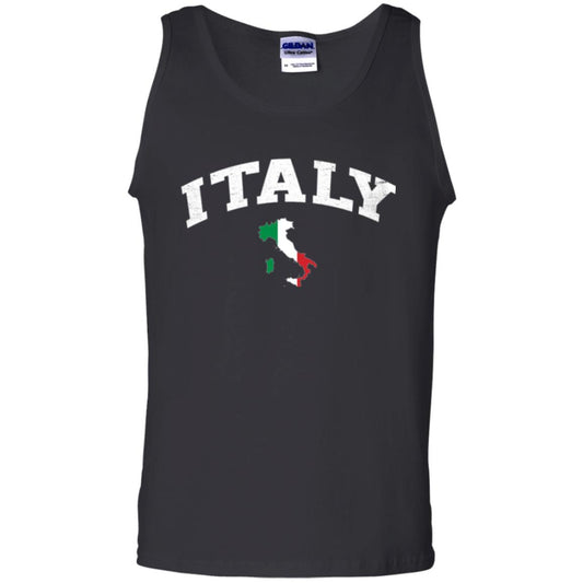Italy T-shirt Flag Map Black