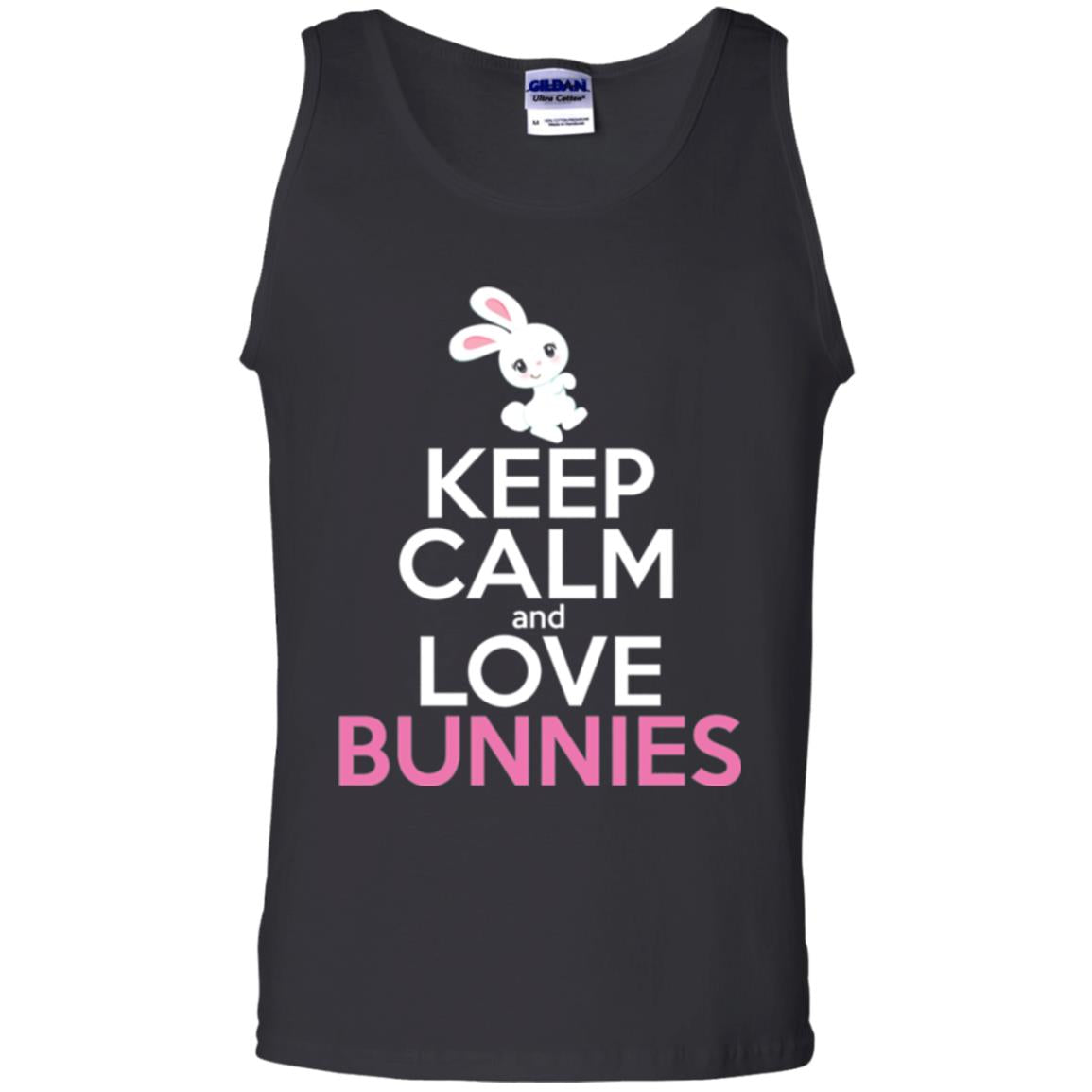 Bunny T-shirt Keep Calm And Love Bunnies Black