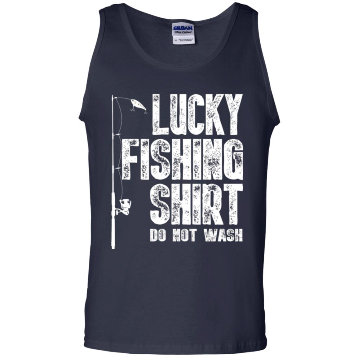 Fisherman T-shirt Lucky Fishing Shirt Do Not Wash Navy