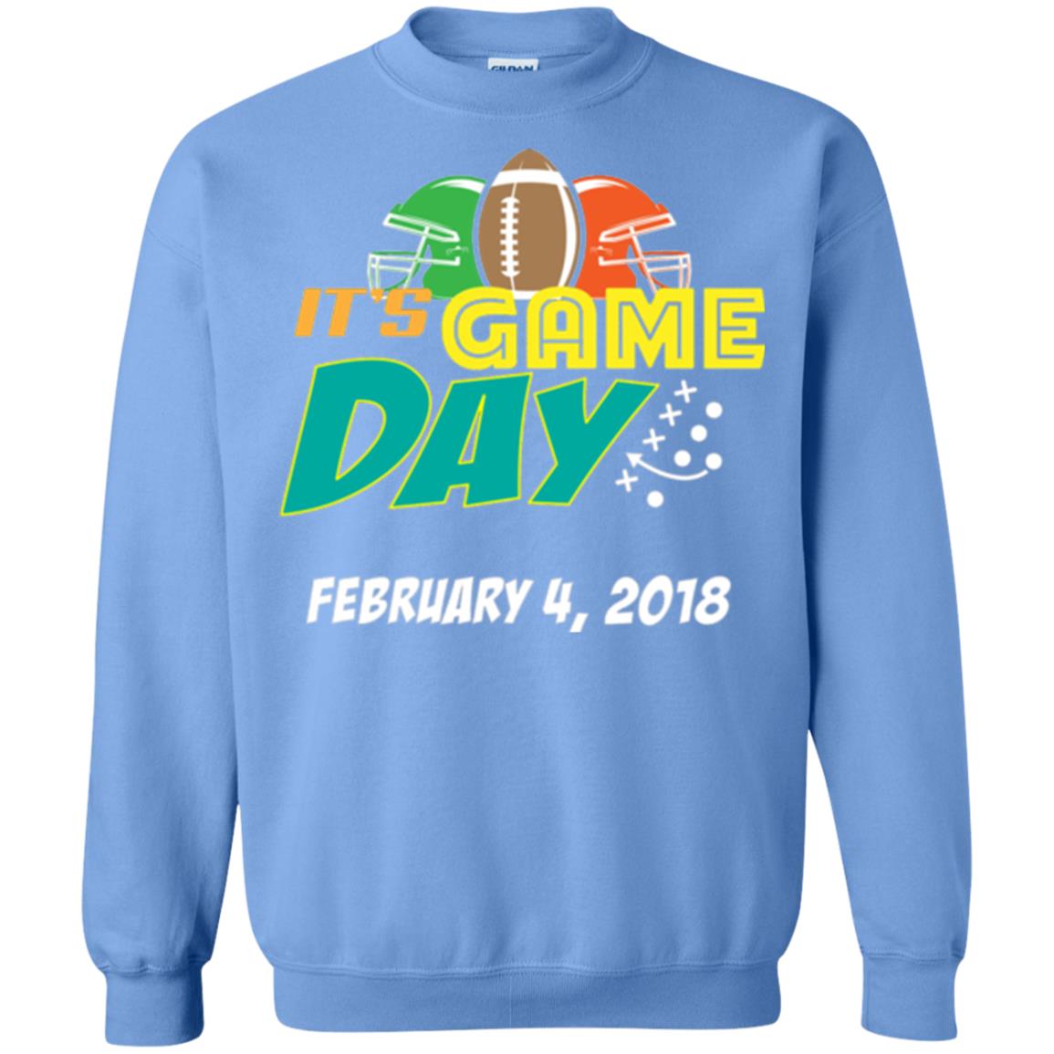 Football Lover T-shirt It_s Game Day February 4 2018 T-shirt Carolina Blue