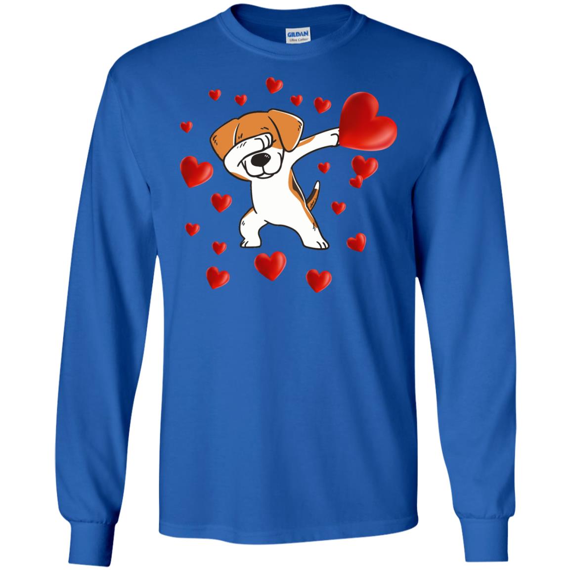 Valentines Day T-shirt Dabbing Dog Royal