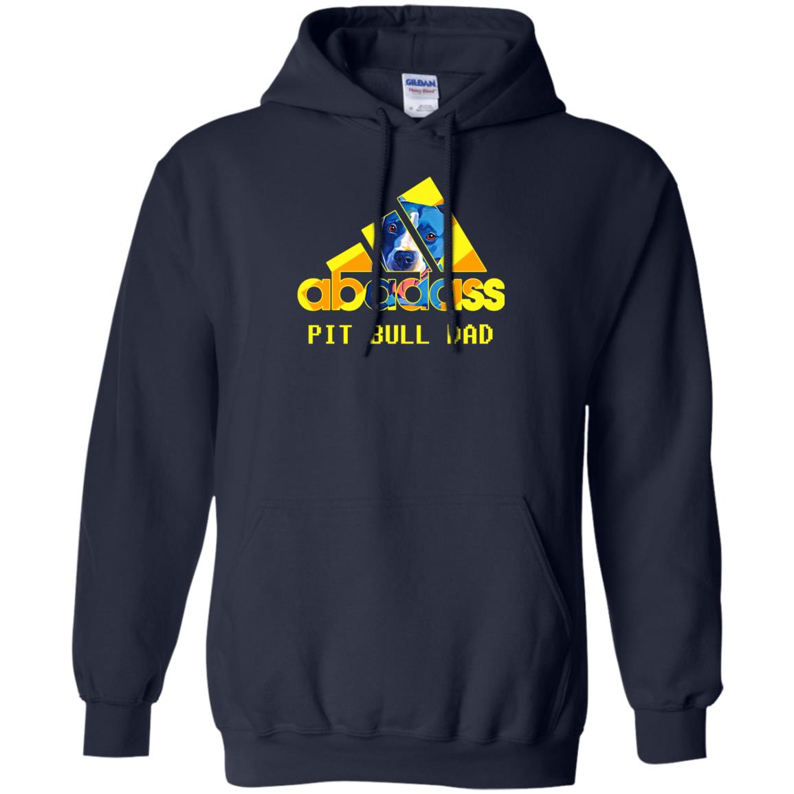 Abadass Pit Bull Dad Daddy Loves Pitbull Shirt Navy