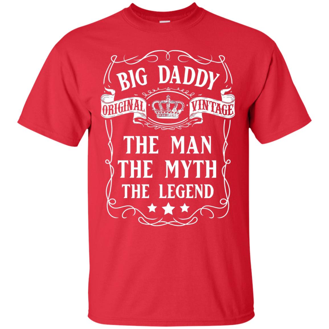 Big Daddy Original Vintage The Man Myth Legend Grandfather T-shirt Red