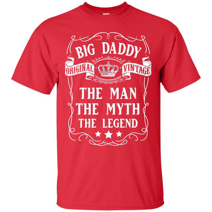 Big Daddy Original Vintage The Man Myth Legend Grandfather T-shirt Red