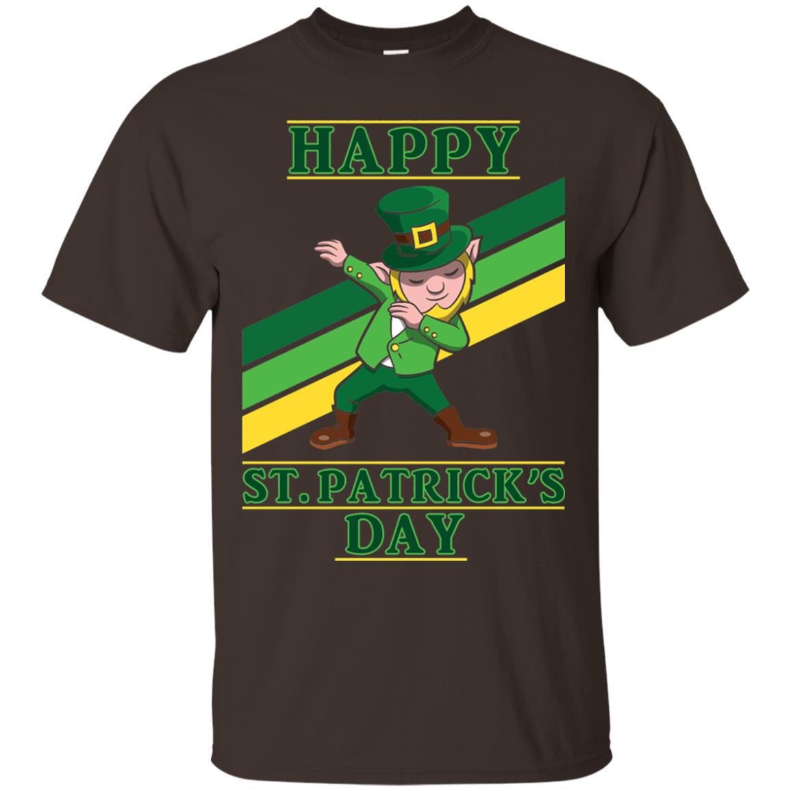 Dabbing Leprechaun Saint Patrick_s Day T-shirt Dark Chocolate