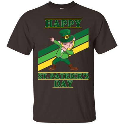 Dabbing Leprechaun Saint Patrick_s Day T-shirt Dark Chocolate
