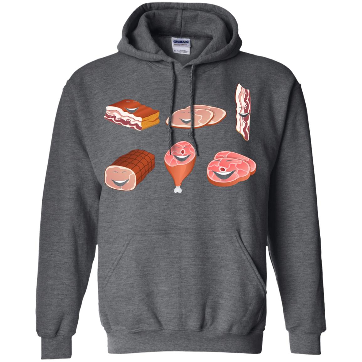 Funny Bbq T-shirt Meat Family Dark Heather