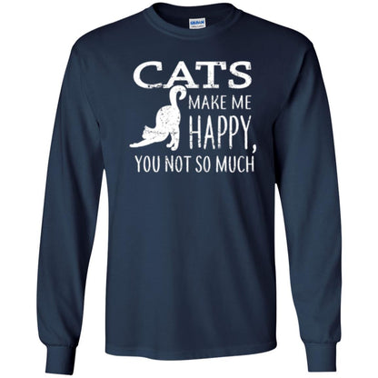 Cat Lover T-shirt Cats Make Me Happy You Not So Much Navy