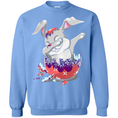 Funny Dabbing Bunny T-shirt For Kids Easter Gift Carolina Blue