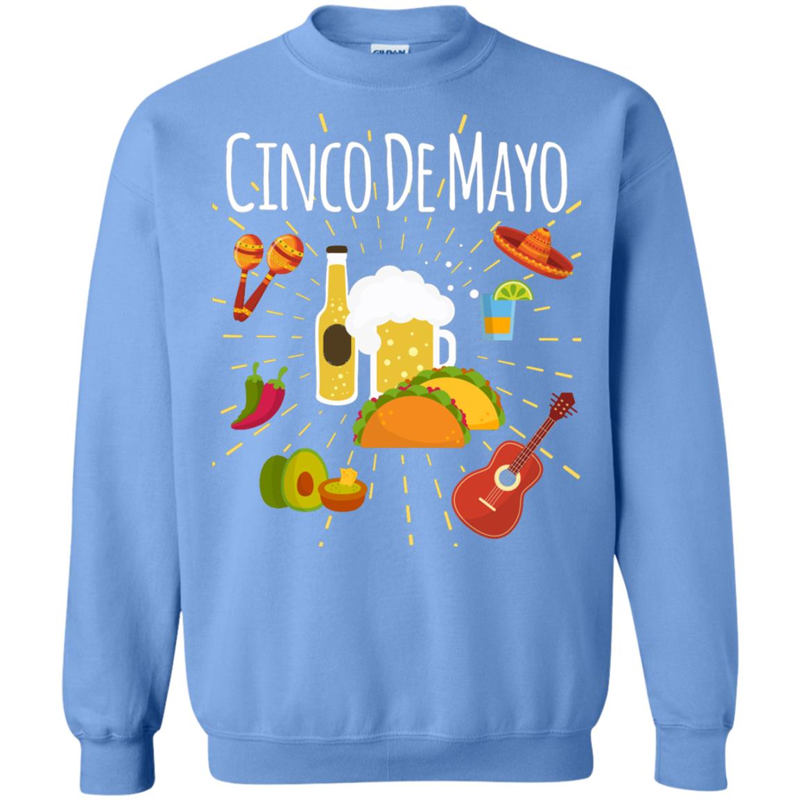 Cinco De Mayo Beer Tacos Guitar Mexico Shirt Carolina Blue