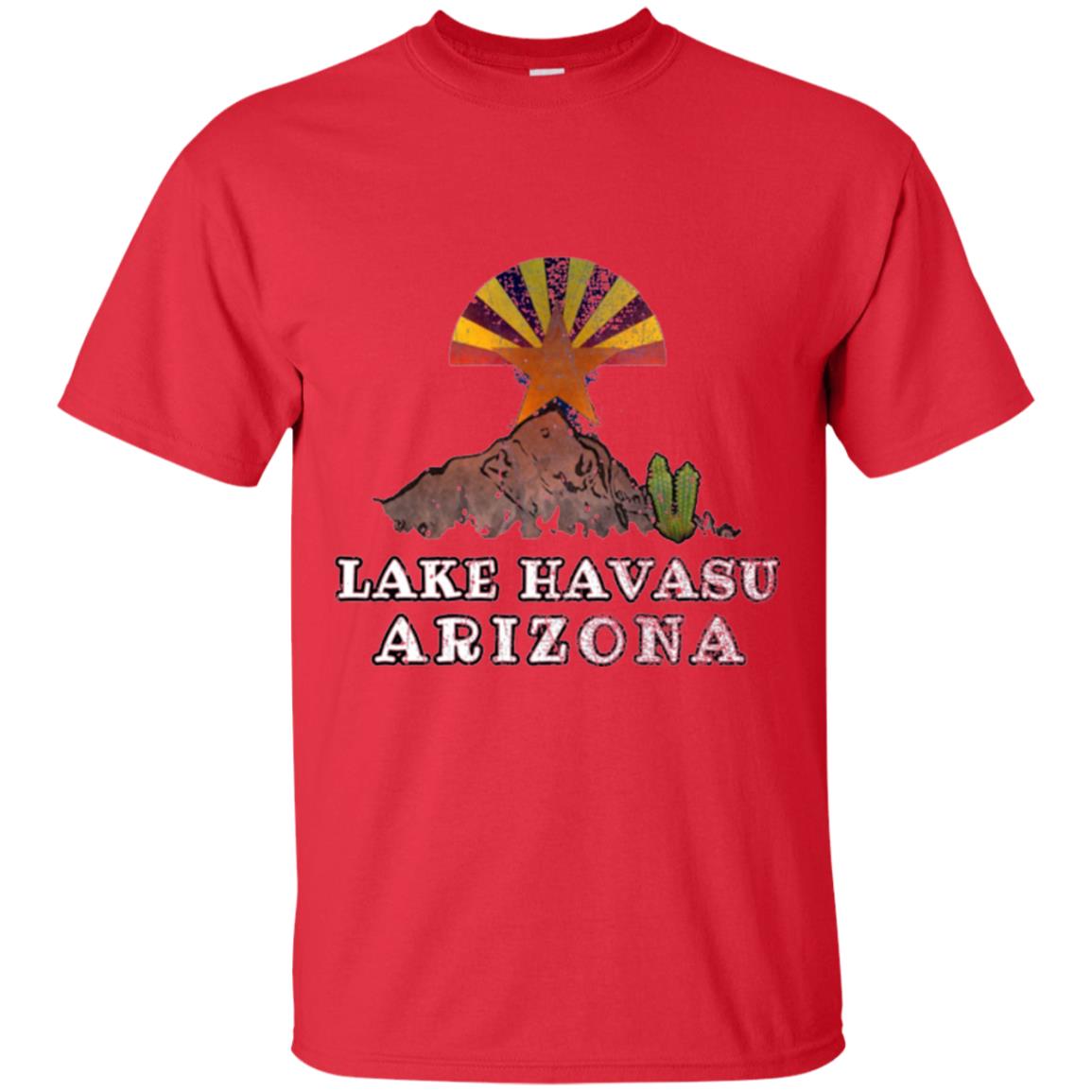 Lake Havasu Arizona T-shirt Flag Inspired Desert Scenery Red