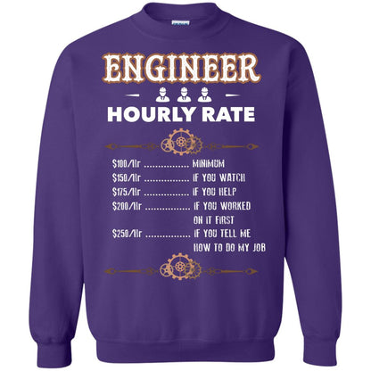 Engineer Hourly Rate Shirt For Mens Or Womens Purple
