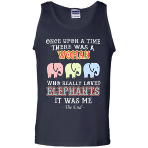 There Was A Woman Who Really Loved Elephants It Was Me ShirtG220 Gildan 100% Cotton Tank Top