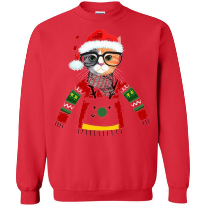 Christmas T-shirt Cat Lover Meowy Christmas T-shirt Red