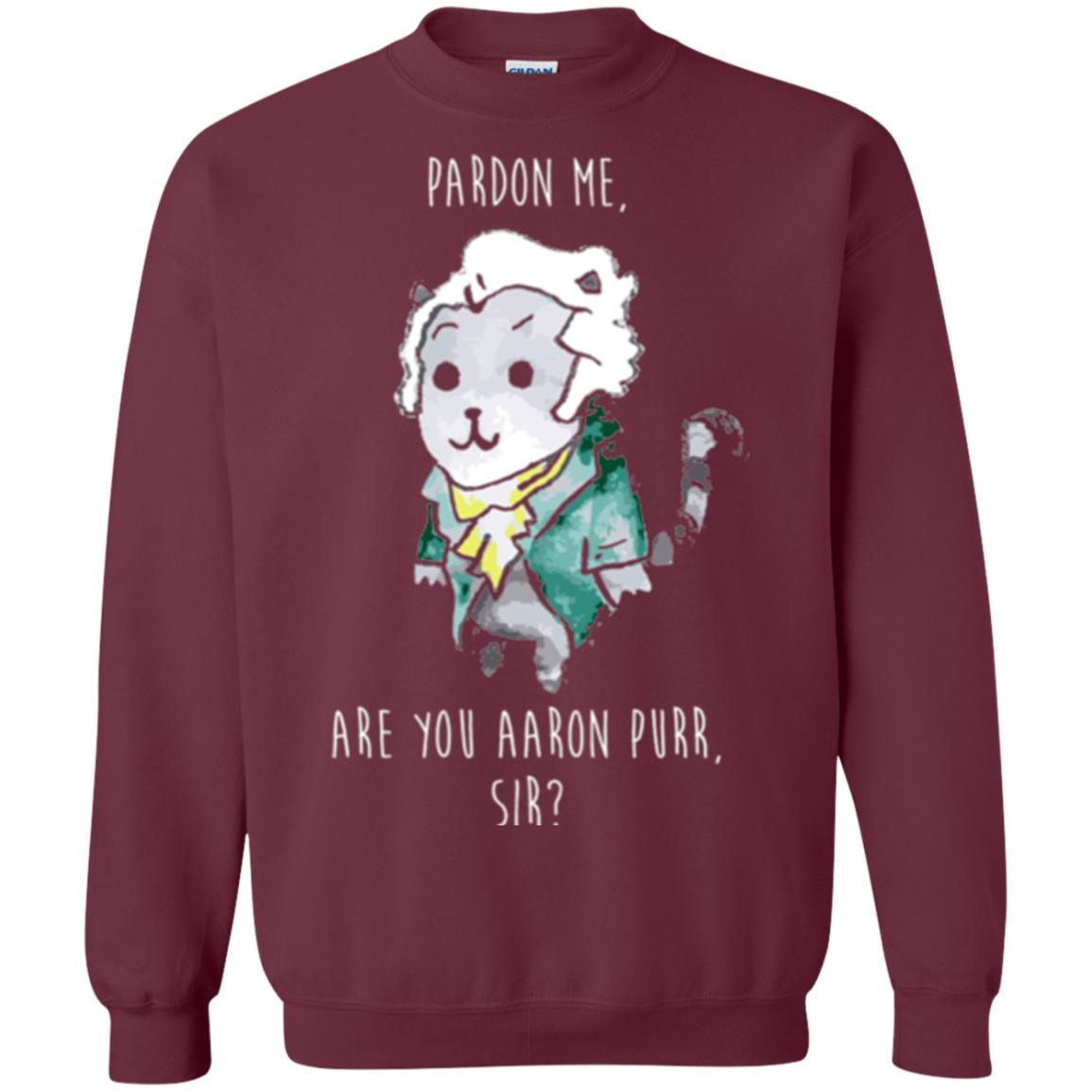 Hamilton Cat T-shirt Pardon Me Are You Aaron Purr Sir Maroon