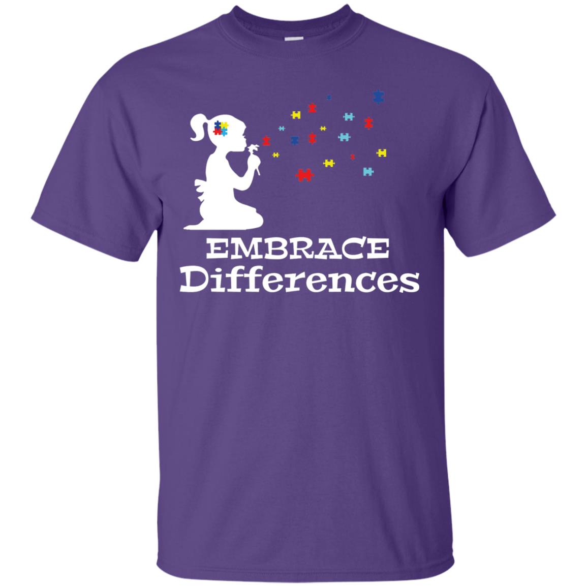 Embrace Differences Autism Awareness T-shirt Purple