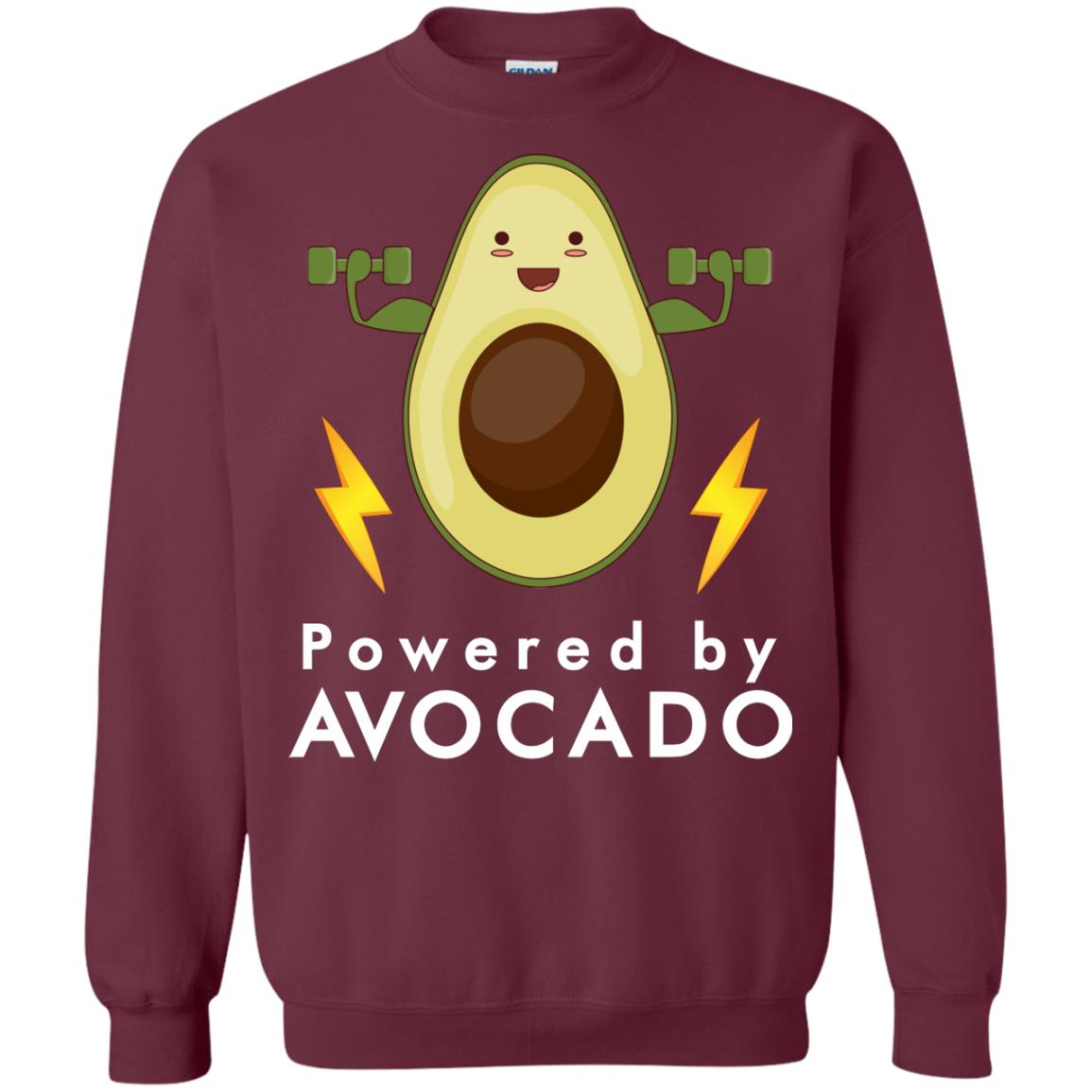 Powered By Avocado Fitness Shirt Maroon