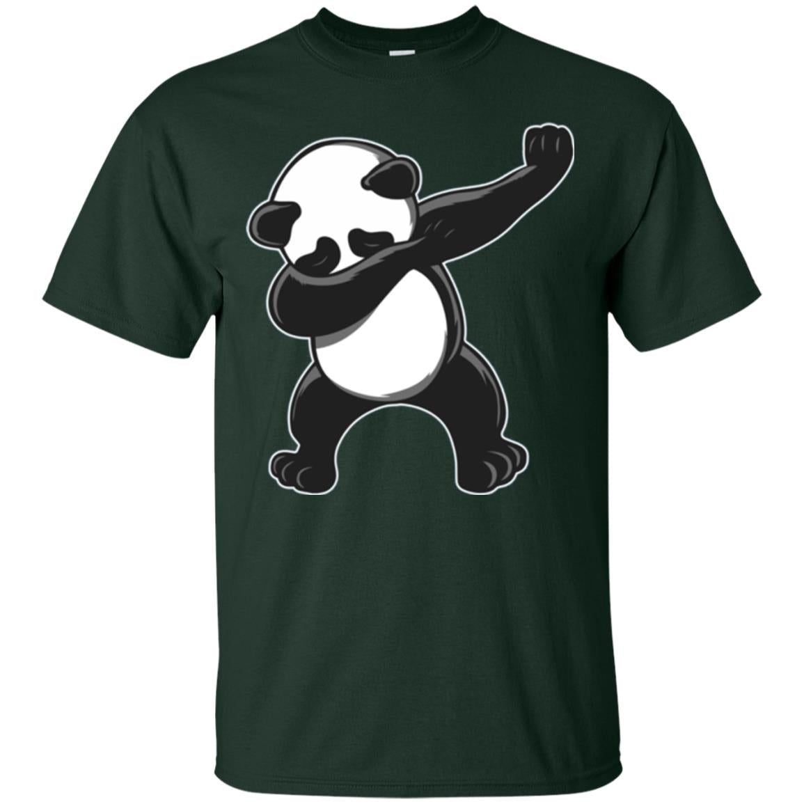 Funny Panda Dab T-shirt Cute Dabbing Panda Forest Green