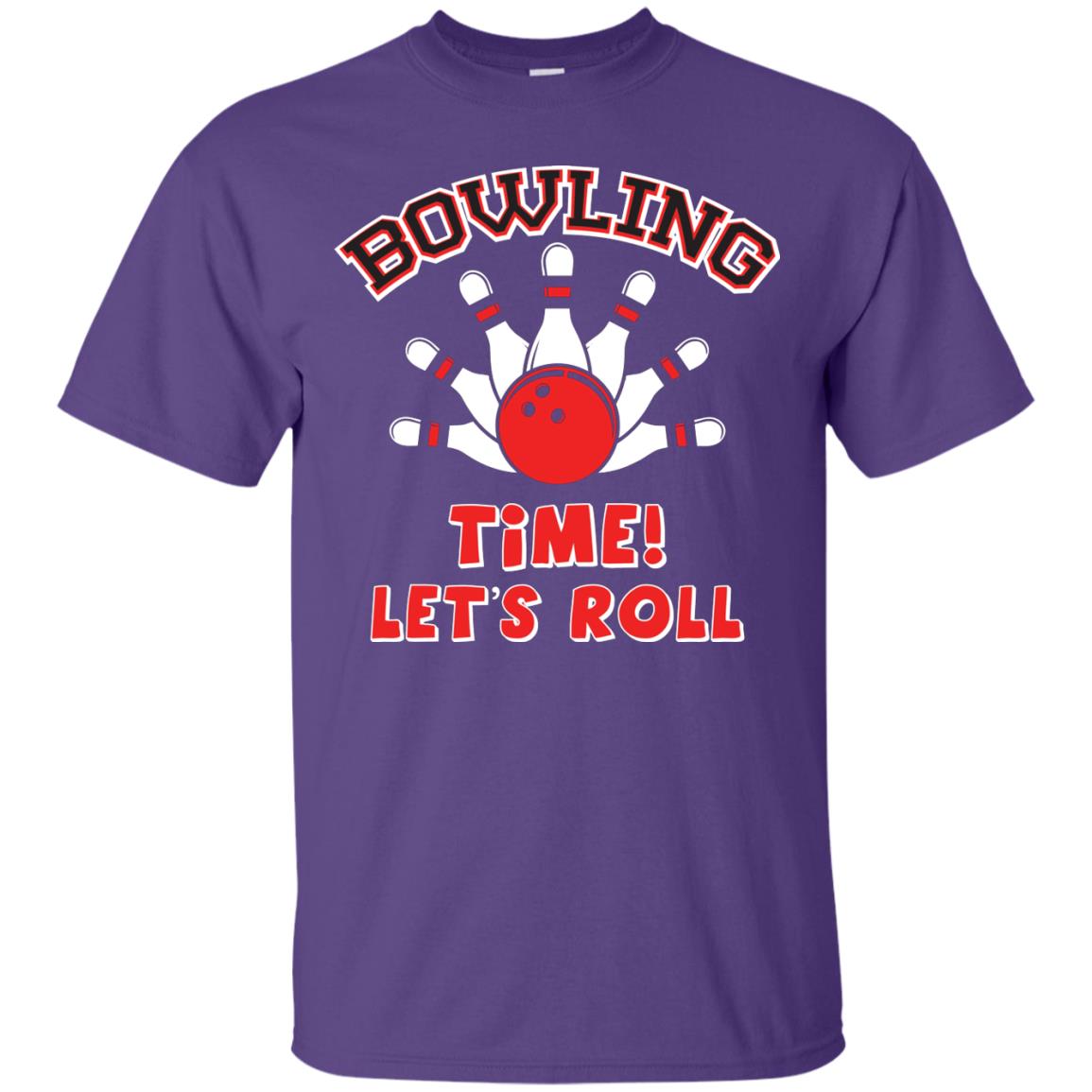Bowling Lover T-shirt Time Let’s Roll Purple