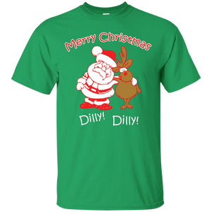 Christmas T-Shirt Merry Christmas Santa And Reindeer Dilly! Dilly!