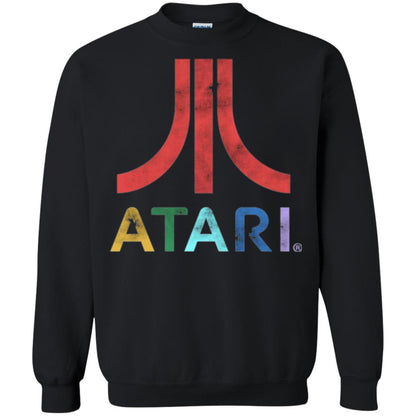 Colorful Retro Atari Gaming Logo T-shirt Black