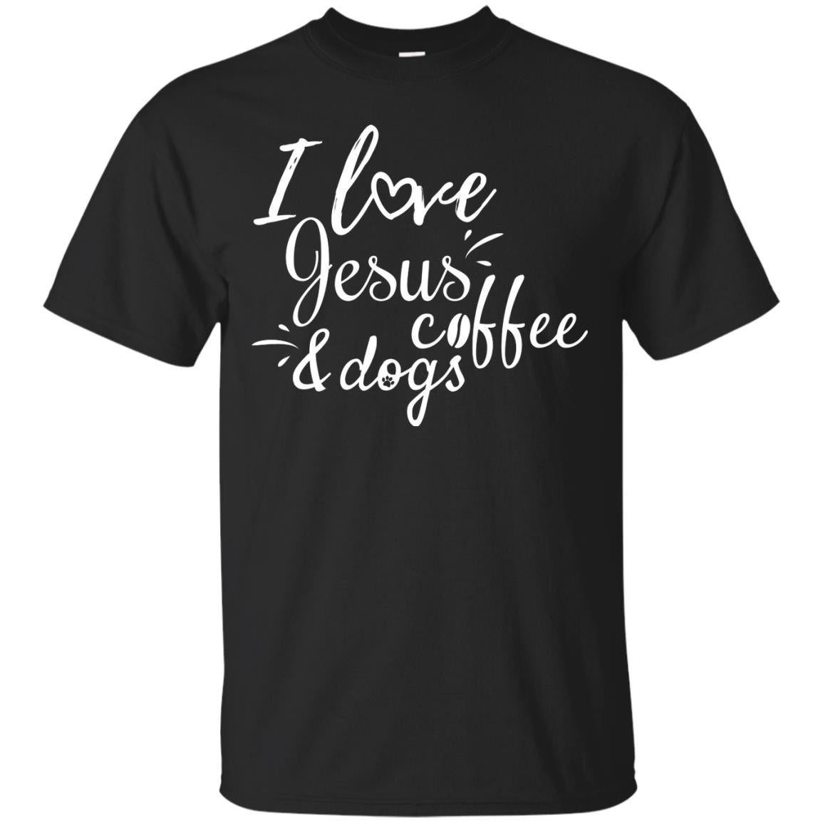 I Love Jesus Coffee And Dogs Christian T-shirtG200 Gildan Ultra Cotton T-Shirt