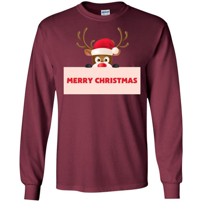 Christmas T-shirt Reindeer Merry Christmas T-shirt Maroon