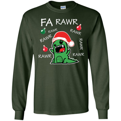 Christmas T-shirt Dinosaur Fa Rawr Forest Green