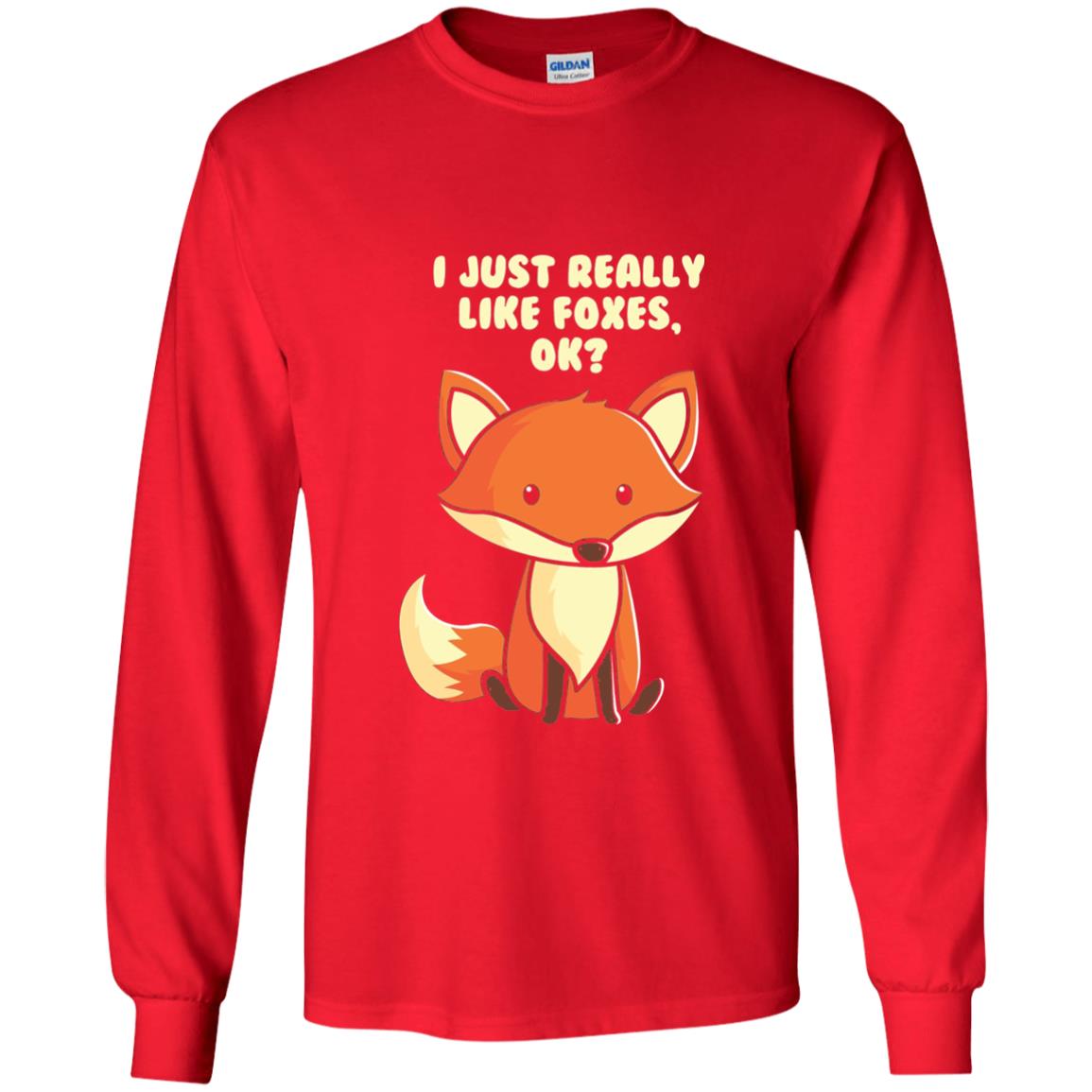 Funny Fox T-shirt I Just Really Like Foxes Ok Red