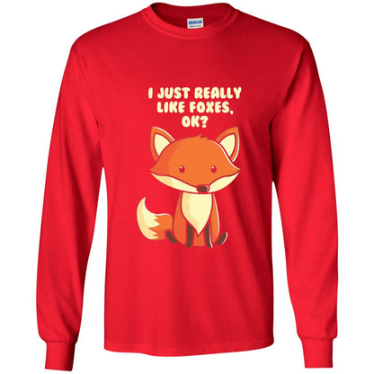 Funny Fox T-shirt I Just Really Like Foxes Ok Red
