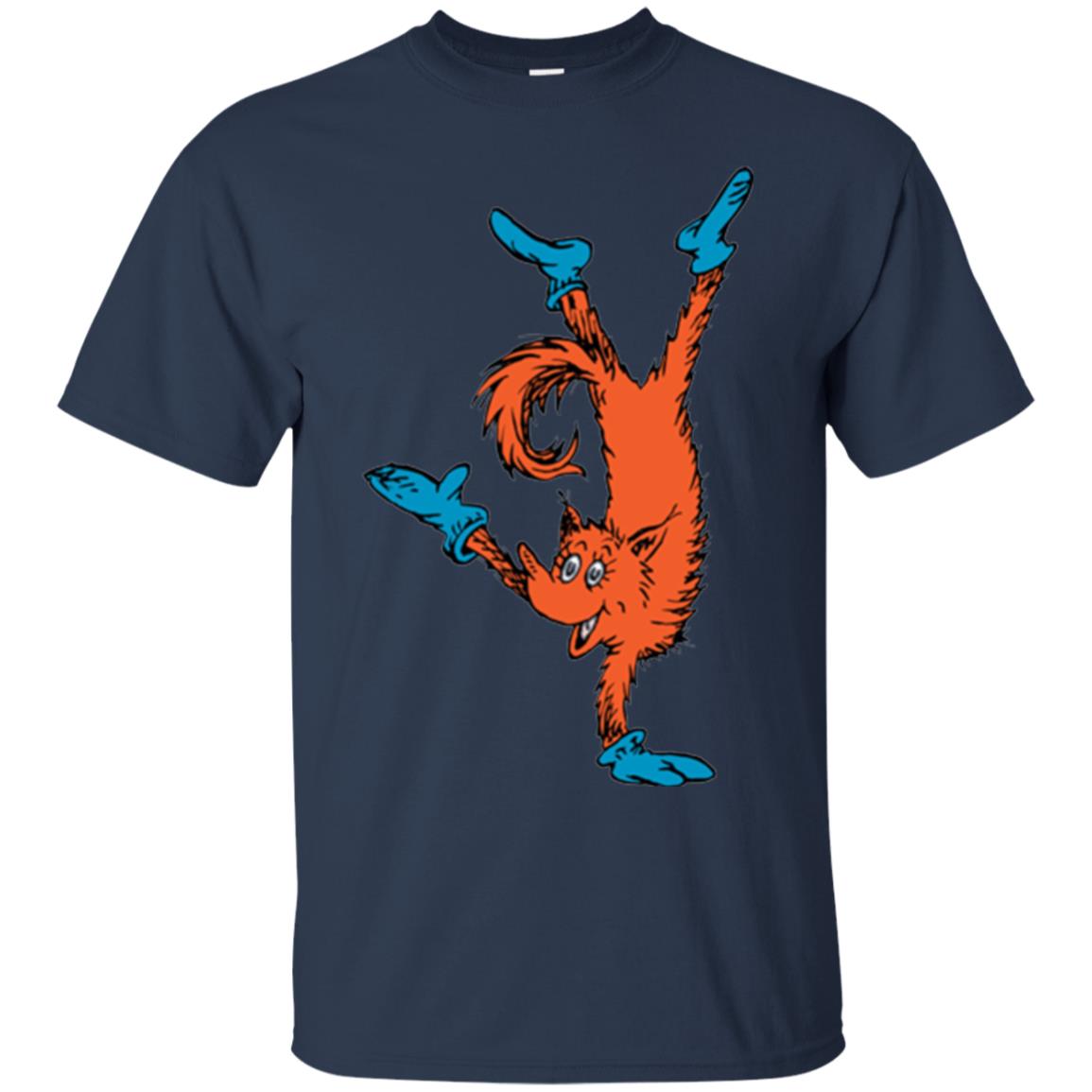 Dr. Seuss Fox In Socks Handstand Book Lover T-shirt Navy