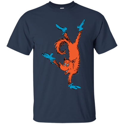 Dr. Seuss Fox In Socks Handstand Book Lover T-shirt Navy