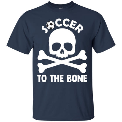 Soccer To The Bone Distressed Skull Soccer Passion Shirt Navy